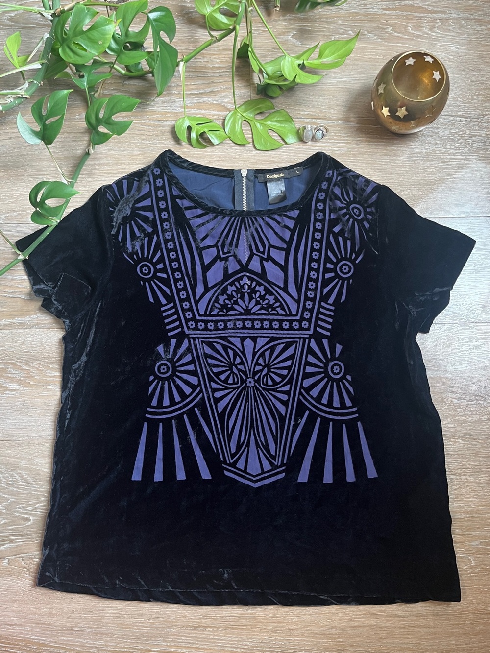 Desigual Velvet Burnout Top 🖤